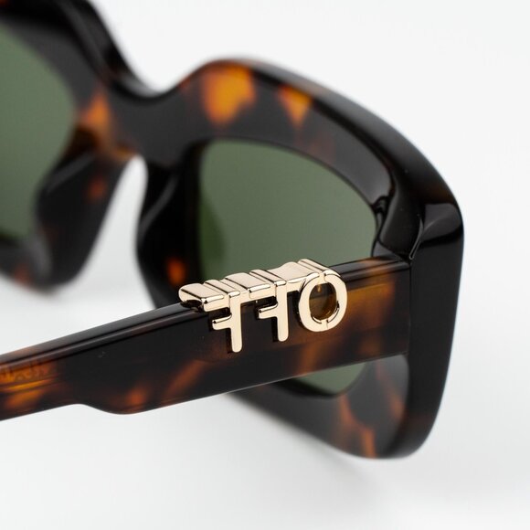 Off-White RENTON Men Sunglasses Havana Green Rectangle OERI13C RENTON 6055 - Picture 7 of 12